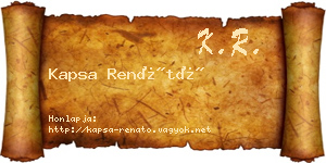 Kapsa Renátó névjegykártya